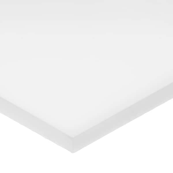 Usa Industrials White UHMW Polyethylene Plastic Sheet 24" L x 8" W x 1/2" Thick BULK-PS-UHMW-382